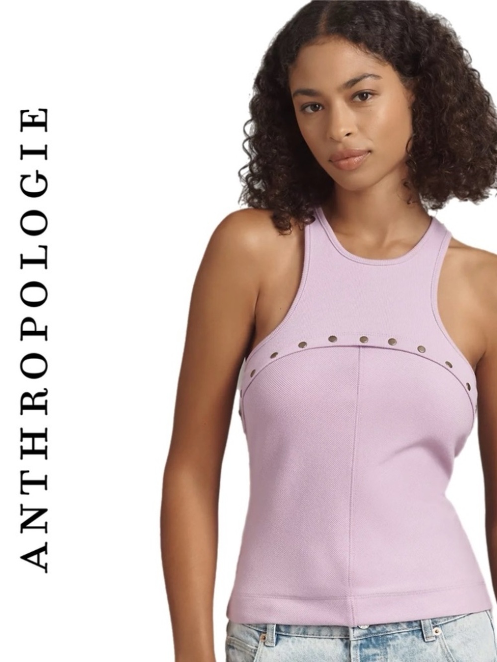Anthropologie Snap Racer Tank – Lilac Sky  New with tags! PINK Anthro NWT